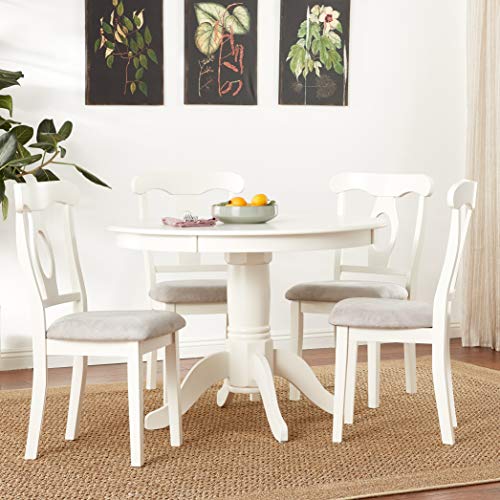 Angel Line 5 Piece Lindsey Dining Set, White/Gray