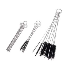 set of 15 cleaning brushes and 10 cleaning needles - for small openings/tubes/pipes - for example: spray paint gun, car/motorcycle/scooter carburetor, pet feeding bottle, coffee machine, etc.
