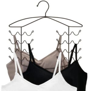 caxxa 2 pk - bronze women's bra sport tank camisole top swim suit strap dress hanger closet organizer (2 pack)
