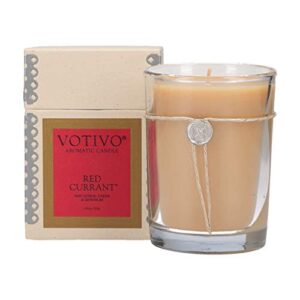 votivo red currant 6.8 oz aromatic candle | soy wax blend | luxury glass jar scented candle & box | candles for home scented | candle gifts | long burning & highly scented