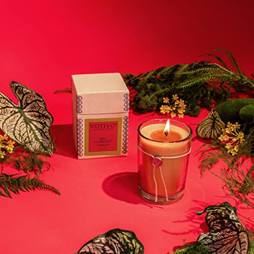 Votivo Red Currant 6.8 oz Aromatic Candle | Soy Wax Blend | Luxury Glass Jar Scented Candle & Box | Candles for Home Scented | Candle Gifts | Long Burning & Highly Scented