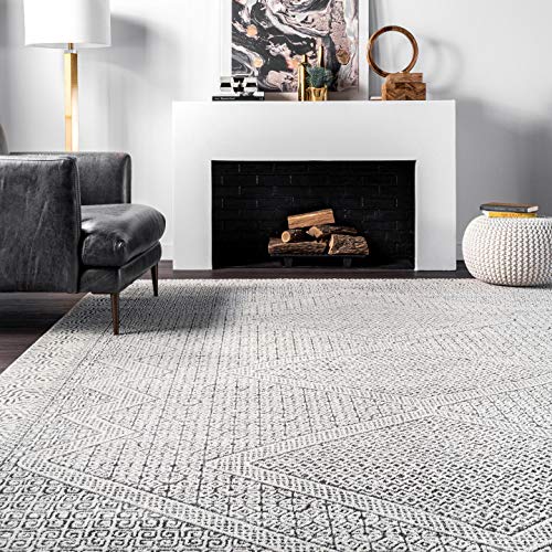 nuLOOM Exie Transitional Moroccan Area Rug, 4' x 6', Light Grey