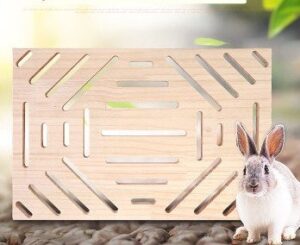 hypeety rabbit wood foot pad toy small animals bunny chinchilla guinea pig rabbit totoro scratch cage supplies safe non-toxic pine wood board chew toy mat bed