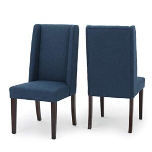 christopher knight home rory fabric dining chairs, 2-pcs set, navy blue