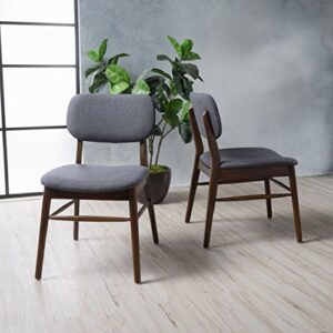 Christopher Knight Home Colette Fabric Dining Chairs, 2-Pcs Set, Charcoal