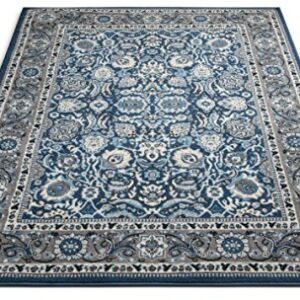 Well Woven Darya Blue Modern Sarouk 5x7 (5'3" x 7'3") Area Rug Updated Traditional Persian Carpet