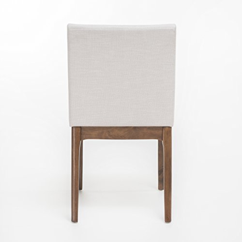 Christopher Knight Home Kwame Fabric / Walnut Finish Dining Chairs, 2-Pcs Set, Light Beige