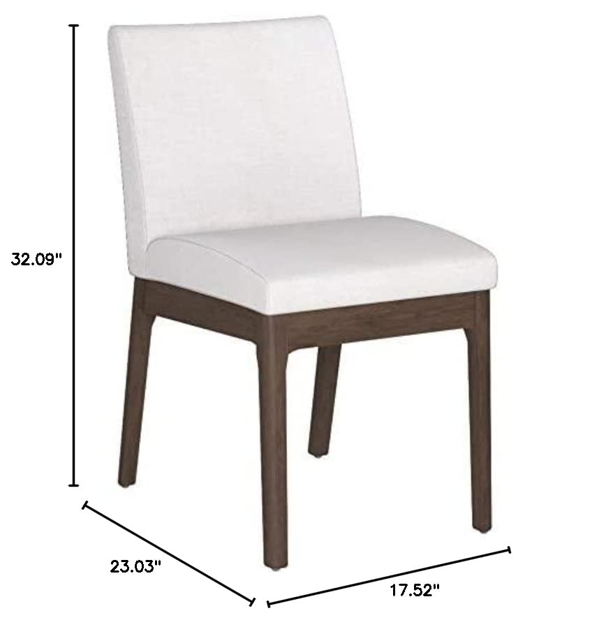 Christopher Knight Home Kwame Fabric / Walnut Finish Dining Chairs, 2-Pcs Set, Light Beige