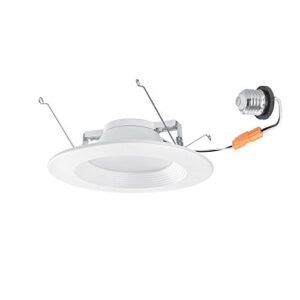 5"/6" led integrated retrofit recessed lighting kit, 11 watts, energy star, dimmable, damp rated, ridged baffle, white finish,91148