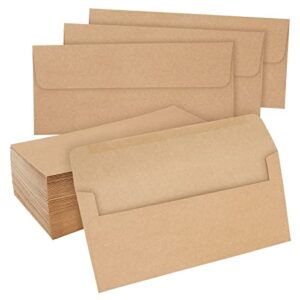 100-pack #10 brown kraft paper business envelopes bulk for checks, invoices, gift certificates, mailing letters, invitations, documents, forms, and statements (4-1/8x9-1/2 in)