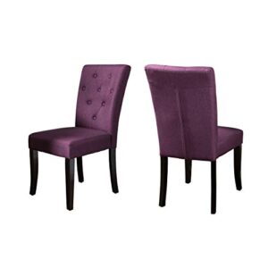 christopher knight home nyomi fabric dining chair, deep purple(pack of 2)