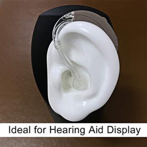 (One Pair) Silicone Ear Model Soft - Flexible Earmold Ear Displays for Acupuncture, Jewelry, Audio Music Recording, Education (White)