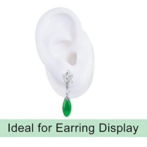 (One Pair) Silicone Ear Model Soft - Flexible Earmold Ear Displays for Acupuncture, Jewelry, Audio Music Recording, Education (White)