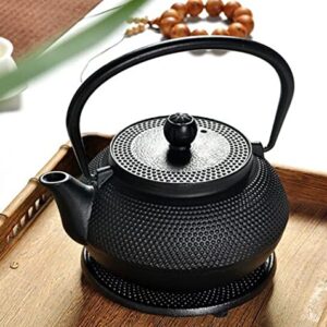 Beminh Trivet Cast Iron Decorative Trivet Mat Coaster with Rubber Pegs- Heavy Duty Hot Pot Holder Pads, Non-Slip Insulation with Vintage Pattern- for Kitchen Dining Table Tea Pot (Dot)