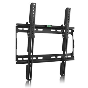 suptek tilt tv wall mount bracket for most 26-55 inch led, lcd and plasma tv, mount with max 400x400mm vesa and 100lbs loading capacity, fits studs 16" apart, low profile with bubble level (mt4204),