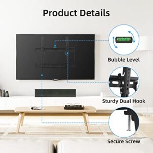 Suptek Tilt TV Wall Mount Bracket for Most 26-55 inch LED, LCD and Plasma TV, Mount with Max 400x400mm VESA and 100lbs Loading Capacity, Fits Studs 16" Apart, Low Profile with Bubble Level (MT4204),