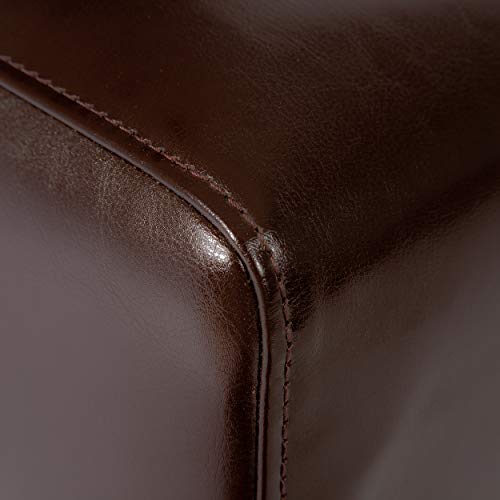 Christopher Knight Home Pertica T-Stitch Leather Dining Chairs, 4-Pcs Set, Chocolate Brown