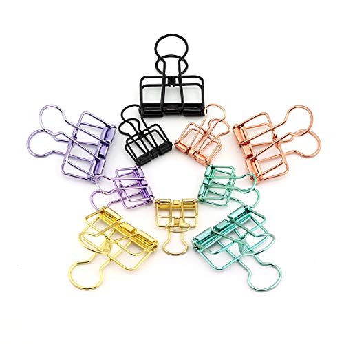 RuiLing 40-Pack Multi-purpose Metal Wire Binder Clip Set,20pcs 2.25 Inch & 20pcs 1.57 Inch Paper Metal Clips,for Home Office Supplier School Accessories - Multicolor