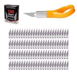 wa portman finger tip knife set - ergonomic finger blade craft knife kit with 100#11 replacement blades - precision finger knife with craft blades - fingertip blade & 100 blades - precision knife set