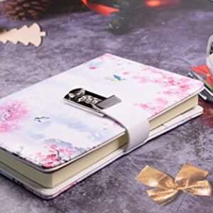 JunShop Creative Password Lock Journal Locked Diary Digital Locking Diary Notepad Book Combination Journal Diary with Lock A5 Planner Cover (Style 4)