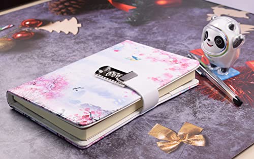 JunShop Creative Password Lock Journal Locked Diary Digital Locking Diary Notepad Book Combination Journal Diary with Lock A5 Planner Cover (Style 4)