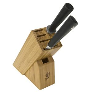 shun cutlery sora 3-piece build-a-block set, kitchen knife and knife block set, includes 8” chef's knife, honing steel, & knife block, handcrafted japanese kitchen knives