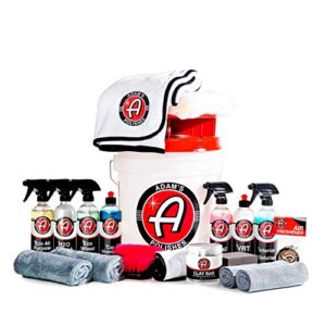 adam's polishes essentials complete car detailing upgraded kit - the essentials for detailing by hand - clean, protect, and shine your entire car - retain the value of your car with proper car care