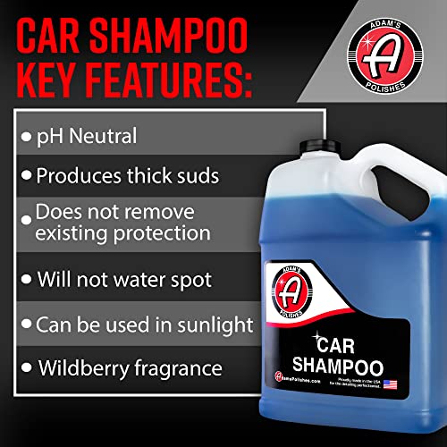 Adam’s Standard Foam Gun & Car Shampoo - Car Wash & Car Cleaning Auto Detailing Kit | Soap Shampoo & Garden Hose for Thick Suds | No Pressure Washer Required | Car Wax Tool Supplies