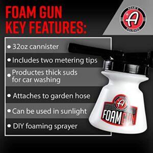 Adam’s Standard Foam Gun & Car Shampoo - Car Wash & Car Cleaning Auto Detailing Kit | Soap Shampoo & Garden Hose for Thick Suds | No Pressure Washer Required | Car Wax Tool Supplies