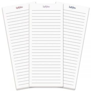 current elegant lined personalized notepads – set of 3, 50-sheet pads, 3 1/4 x 8 inches, memo pad, shopping list, to-do notes, office organizer