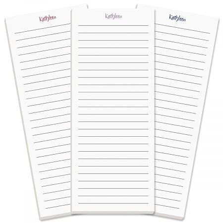 Current Elegant Lined Personalized Notepads – Set of 3, 50-Sheet Pads, 3 1/4 x 8 Inches, Memo Pad, Shopping List, to-Do Notes, Office Organizer