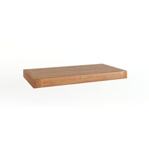 18" moa teak flat wall shelf