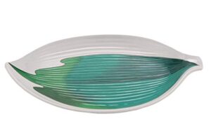 g.e.t. 133-26-co-ec melamine leaf shaped serving plate / platter, 10.5", green (set of 4)