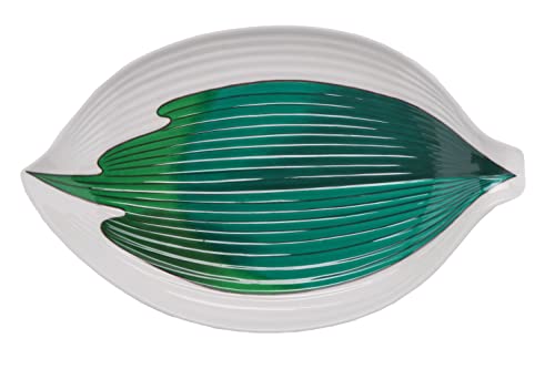 G.E.T. 133-26-CO-EC Melamine Leaf Shaped Serving Plate / Platter, 10.5", Green (Set of 4)