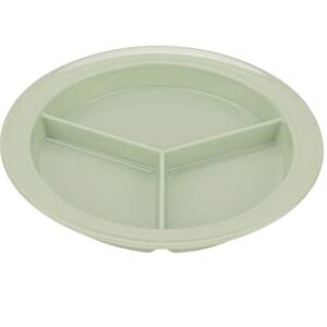 G.E.T. CP-530-G-EC Heavy-Duty 3 Compartment Plastic Divided Compartment Plates, Deep Sided, 9", Green (Set of 4)