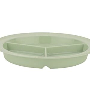 G.E.T. CP-530-G-EC Heavy-Duty 3 Compartment Plastic Divided Compartment Plates, Deep Sided, 9", Green (Set of 4)