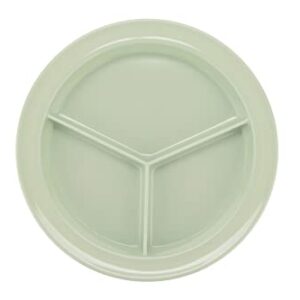 G.E.T. CP-530-G-EC Heavy-Duty 3 Compartment Plastic Divided Compartment Plates, Deep Sided, 9", Green (Set of 4)