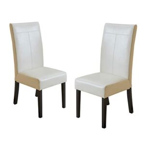 christopher knight home lissa pu dining chairs, 2-pcs set, ivory