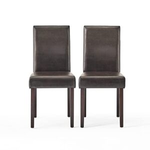 christopher knight home ryan dining chair, leather, brown
