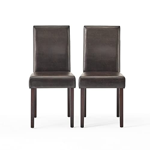 Christopher Knight Home Ryan Dining Chair, Leather, Brown