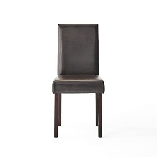Christopher Knight Home Ryan Dining Chair, Leather, Brown