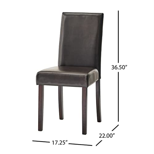 Christopher Knight Home Ryan Dining Chair, Leather, Brown