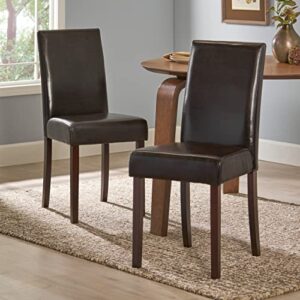 Christopher Knight Home Ryan Dining Chair, Leather, Brown
