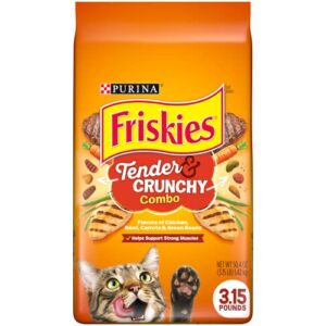 purina friskies dry cat food, tender & crunchy combo - (4) 3.15 lb. bags