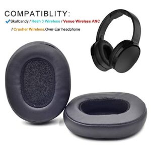 Hesh3 Crusher Ear Pads - defean Replacement Ear Cushion Earpads Cover Compatible with Skullcandy Crusher Wireless, Hesh 3 Wireless, Venue Wireless ANC,Over-Ear Headphone (Black)