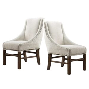 christopher knight home james fabric dining chairs, 2-pcs set, natural