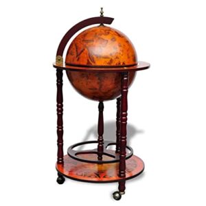 vidaxl solid eucalyptus wood globe bar wine stand 16th century italian liquor mini tables