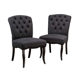 christopher knight home hallie dining chairs, 2-pcs set, black scroll
