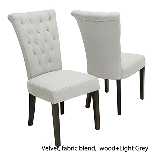 Christopher Knight Home Venetian Dining Chairs, 2-Pcs Set, Light Grey