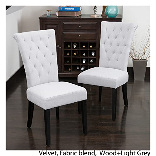 Christopher Knight Home Venetian Dining Chairs, 2-Pcs Set, Light Grey